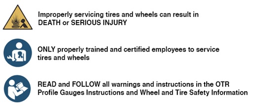 OTR Profile Gauge safety icons